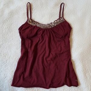 Abercrombie vintage flowy top with sequin detail and built in bra